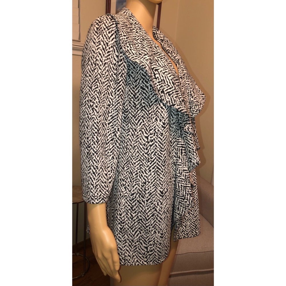 Calvin Klein Drape-Front Ruffle Cardigan - Picture 4 of 10